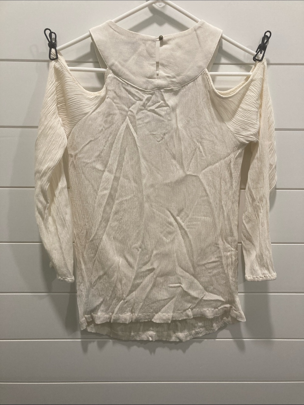 Knox Rose Ivory Embroidered Cold-Shoulder Boho Blouse-Size Small-EUC CottageCore - Picture 6 of 8